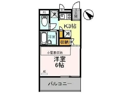 ASAHI(ワンルーム/3階)の間取り写真
