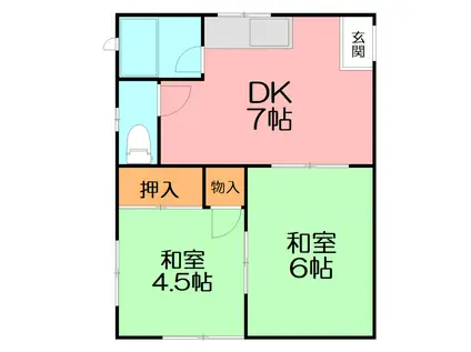 小沢アパート(2DK/1階)の間取り写真