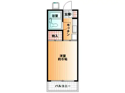スカイハイム伊藤(1K/3階)の間取り写真