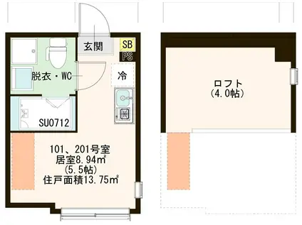 徳丸4丁目アパート(ワンルーム/2階)の間取り写真