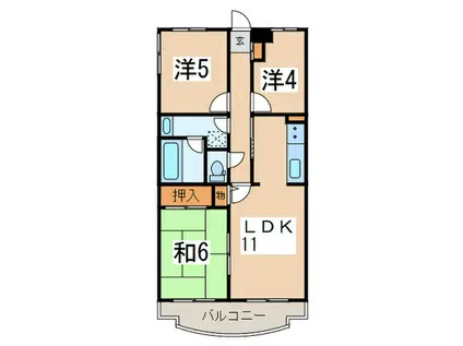ボワ小田急相模原(3LDK/5階)の間取り写真