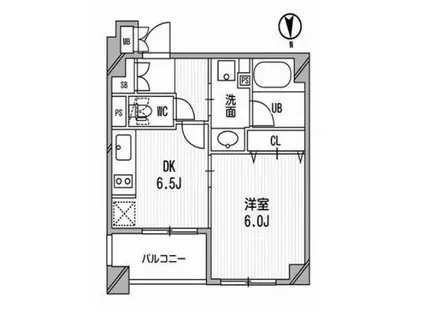 クリオ三田ラ・モード(1DK/8階)の間取り写真