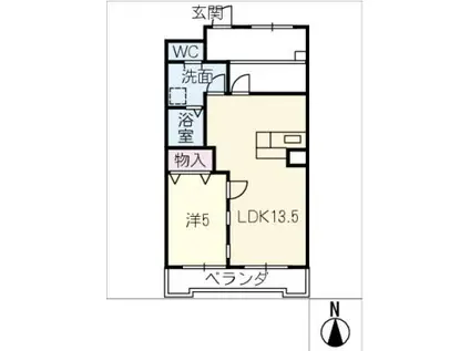 マンション三喜305号(1LDK/3階)の間取り写真