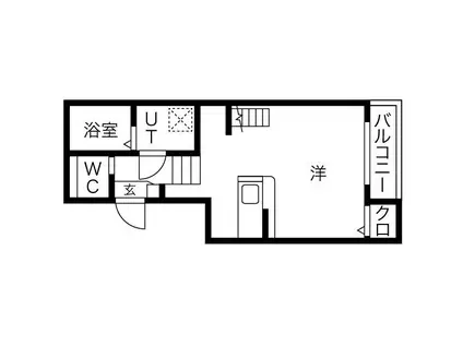 ラフィーレ志賀本通(1K/1階)の間取り写真