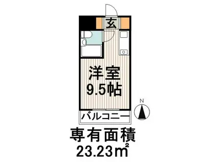 東建ニューハイツ九段(ワンルーム/7階)の間取り写真