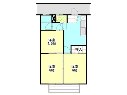 グランシャリオA(3K/2階)の間取り写真