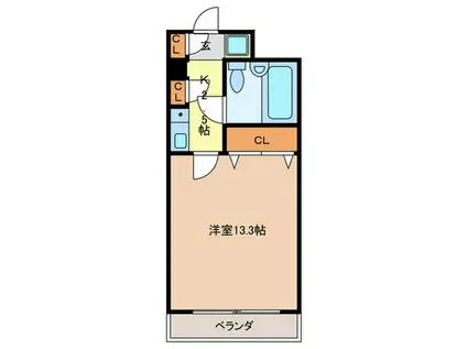 エスポ・アール高松(1K/3階)の間取り写真