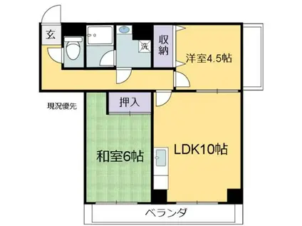 キャロット廻沢(2LDK/4階)の間取り写真