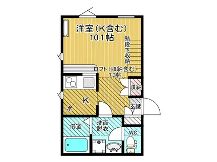 PURIMAブルーレーベル(ワンルーム/1階)の間取り写真