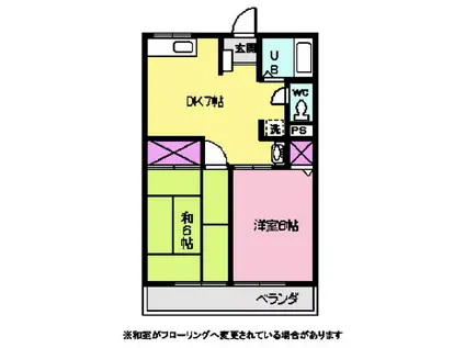 シティハイムメーコーA(2DK/1階)の間取り写真