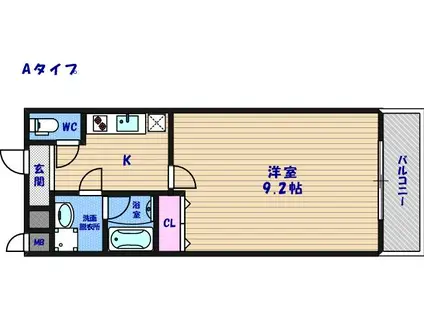フジパレス住之江ウエスト(1K/2階)の間取り写真
