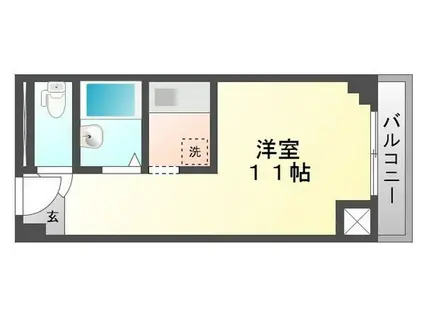 チサンマンション岡山(1K/7階)の間取り写真