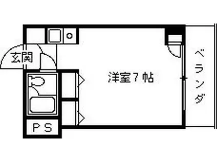 サンロイヤル西宮(ワンルーム/3階)の間取り写真