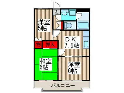 サンスクエアウチヤマ(3DK/2階)の間取り写真