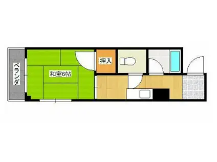 ヴィラ210(1K/2階)の間取り写真