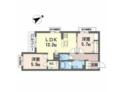 GRANDE-TOA 北花田(2LDK/2階)の間取り写真