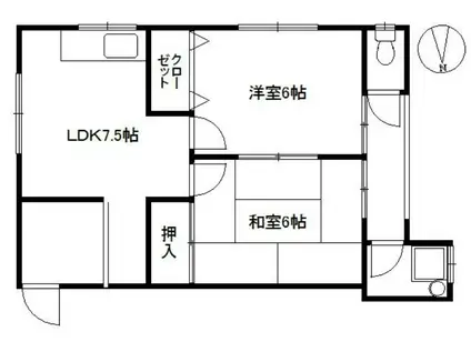 中西コーポ(2LDK/1階)の間取り写真