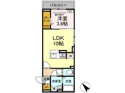 D PAINA大島上町(1LDK/3階)の間取り写真