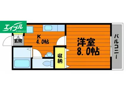 アイディアル(1K/4階)の間取り写真