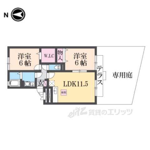 アンダンテ(2LDK/1階)の間取り写真