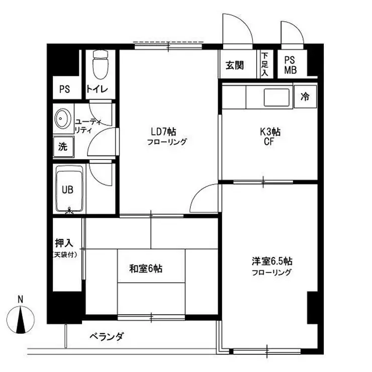 東建島津山南ハイツ 5階階 間取り