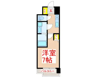 S-RESIDENCE加治屋町ACHIEVE(1K/3階)の間取り写真