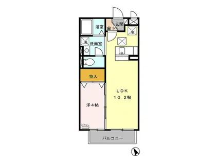 クレール(1LDK/1階)の間取り写真