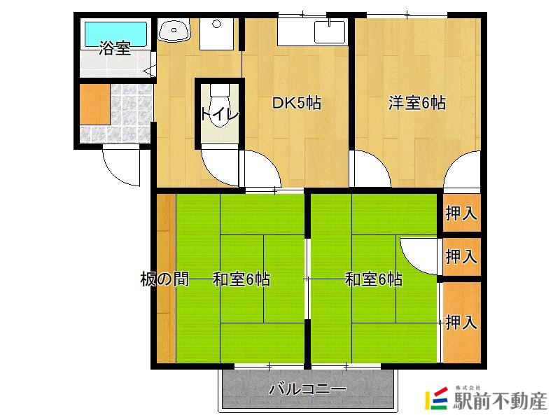 ケイムズハイムIII(3DK/2階)の間取り写真