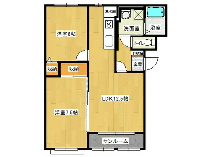 K-FLAT1(2LDK/2階)の間取り写真