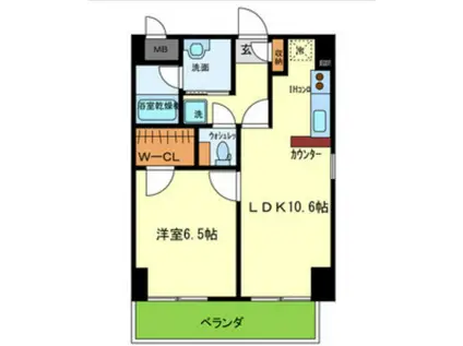 ELFER天王寺(1LDK/3階)の間取り写真