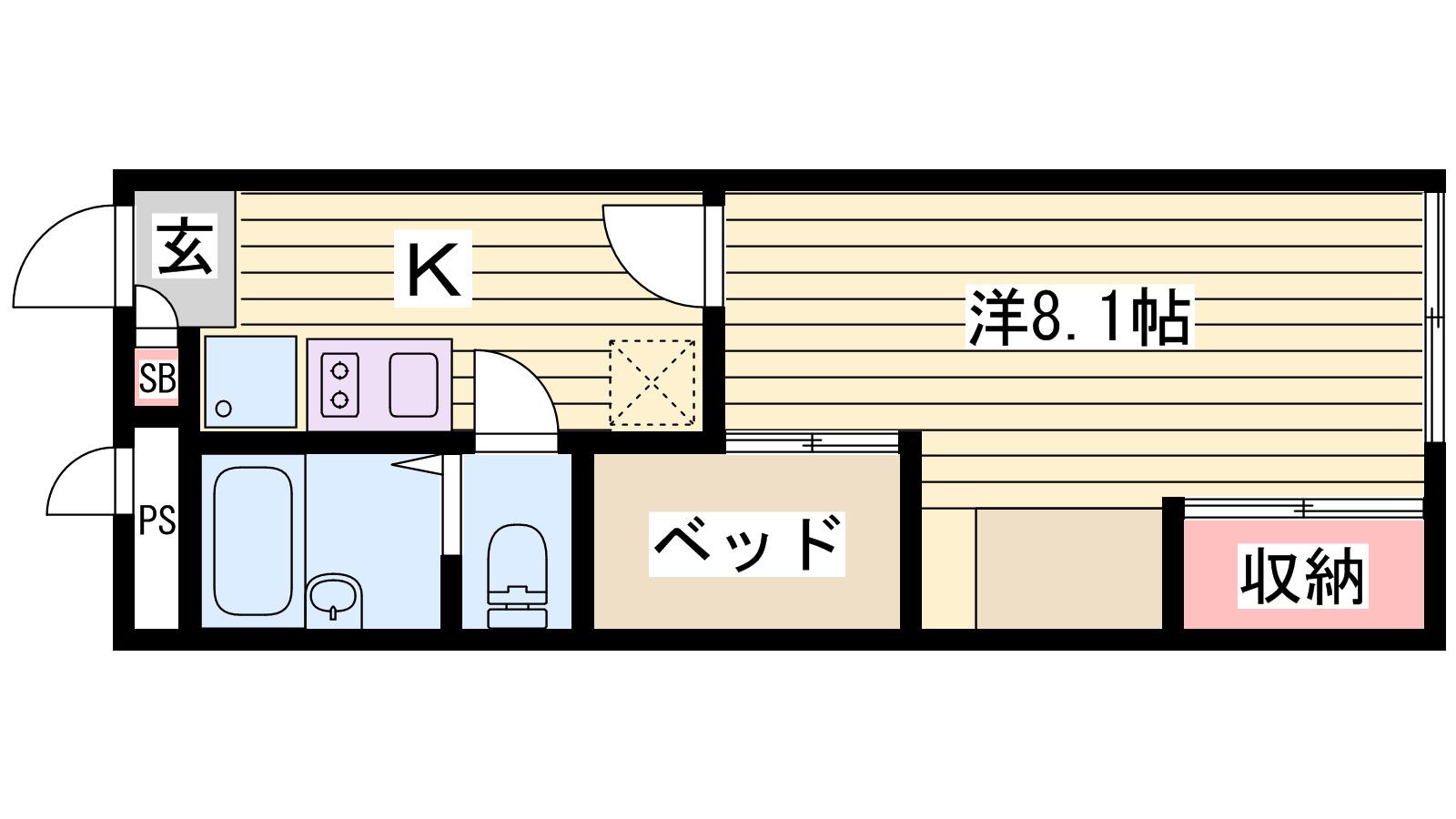 レオパレス伊伝居(1K/2階)の間取り写真