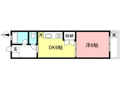 ベルハイム(1DK/2階)の間取り写真
