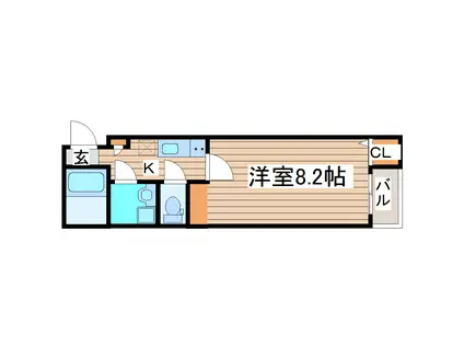 TROIS五輪(1K/1階)の間取り写真