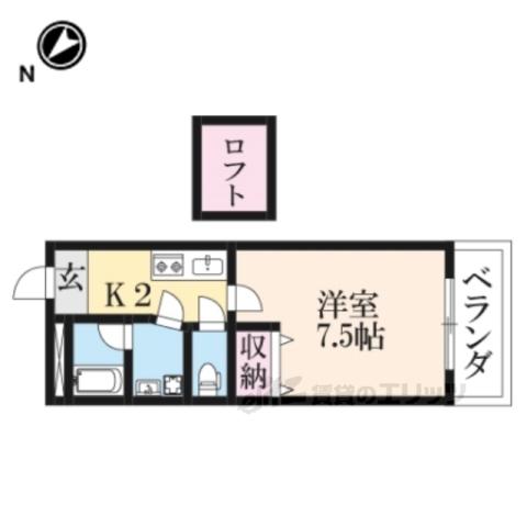 ハイアール21(1K/1階)の間取り写真