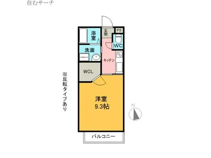 プチキャッスルII(1K/1階)の間取り写真