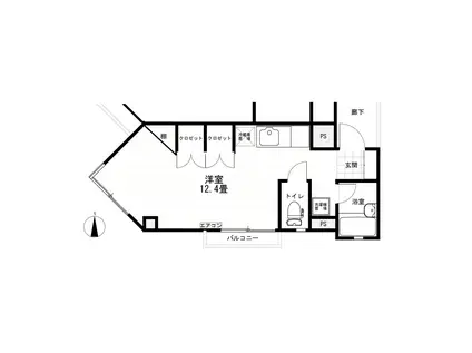 メゾン 七瀬(1K/2階)の間取り写真