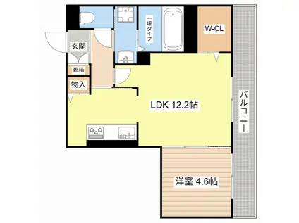 STELLA(1LDK/2階)の間取り写真