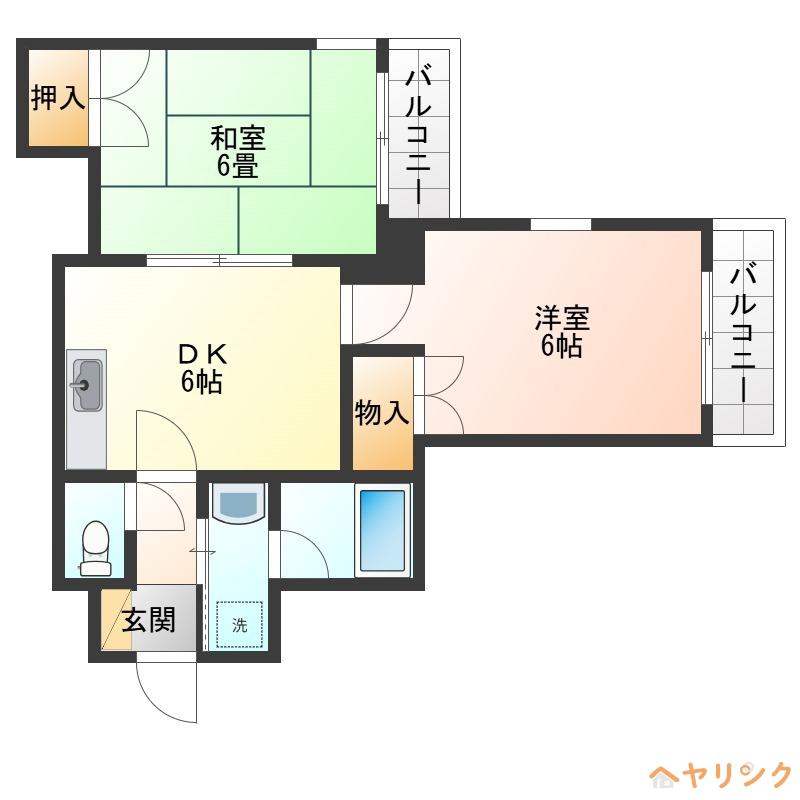 グレースホリベ5(2DK/3階)の間取り写真