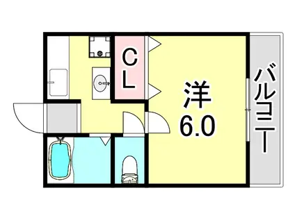 リバージュ須磨浦(1K/1階)の間取り写真