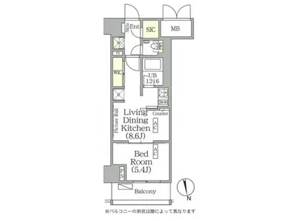 ザパークハビオ神楽坂レジデンスサウスザパークハビオ神楽坂レジデ(1LDK/6階)の間取り写真