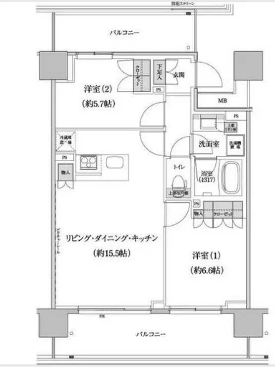 パークハビオ渋谷本町レジデンス 9階階 間取り