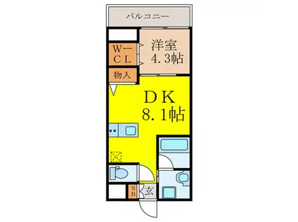 YOU´SVII番館(1DK/10階)の間取り写真