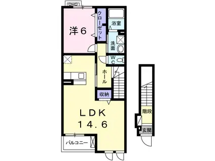 ソレイユ I番館(1LDK/2階)の間取り写真