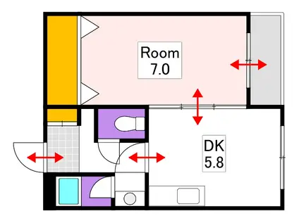 ESPACE東古松(1DK/3階)の間取り写真