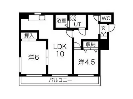 ラ・コンシェル柴周(2LDK/4階)の間取り写真