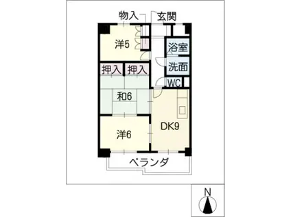 グランドール大幸I(3LDK/4階)の間取り写真