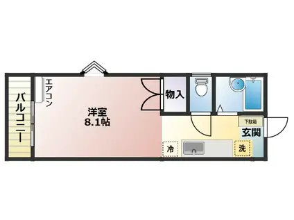 カーサモア木更津(ワンルーム/2階)の間取り写真