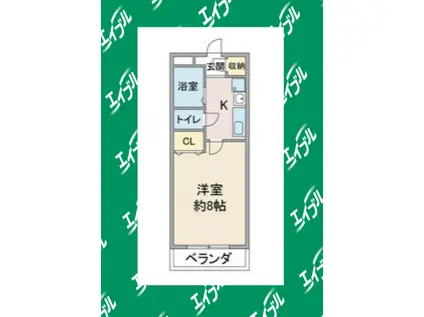 プライムステージK(1K/3階)の間取り写真