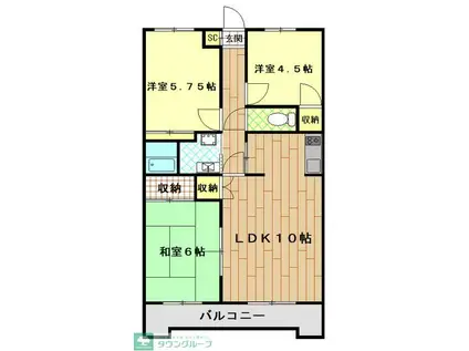 パークビュー緑ヶ丘(3LDK/3階)の間取り写真