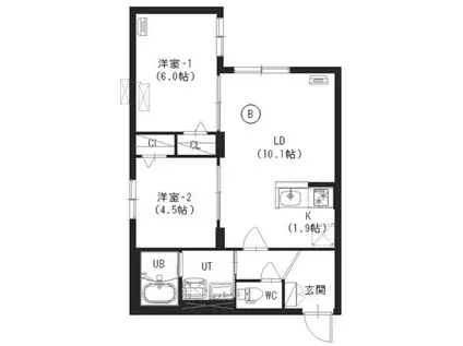 ラグジースペース本郷通南(2LDK/3階)の間取り写真